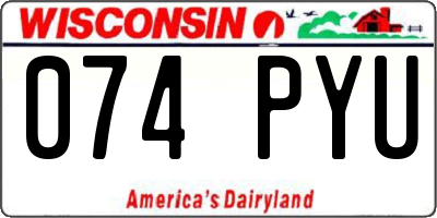 WI license plate 074PYU