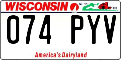 WI license plate 074PYV