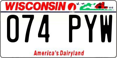 WI license plate 074PYW