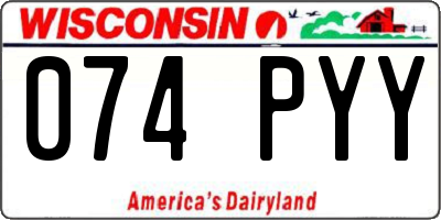 WI license plate 074PYY