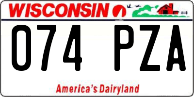 WI license plate 074PZA