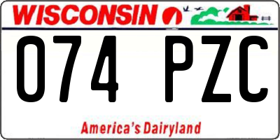 WI license plate 074PZC