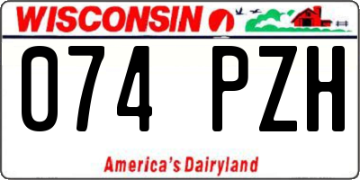 WI license plate 074PZH