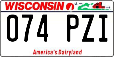WI license plate 074PZI