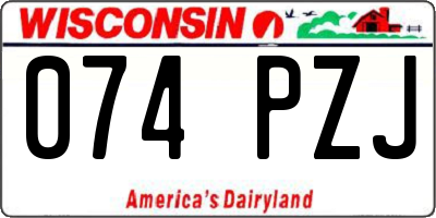 WI license plate 074PZJ