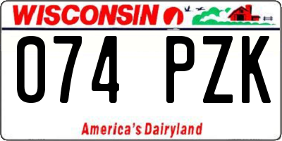 WI license plate 074PZK