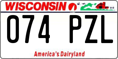 WI license plate 074PZL