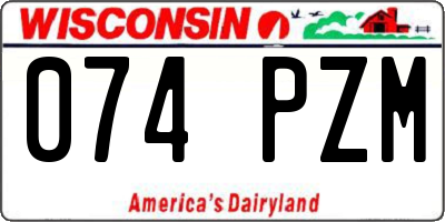 WI license plate 074PZM