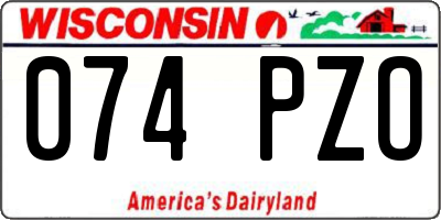 WI license plate 074PZO