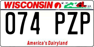 WI license plate 074PZP