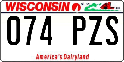 WI license plate 074PZS