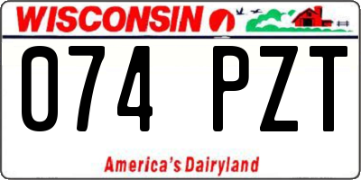 WI license plate 074PZT