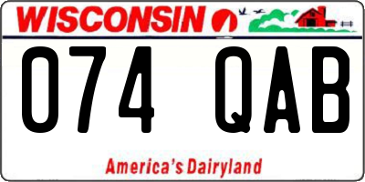 WI license plate 074QAB