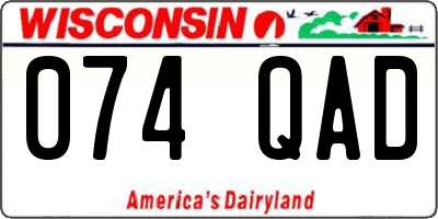 WI license plate 074QAD