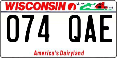 WI license plate 074QAE