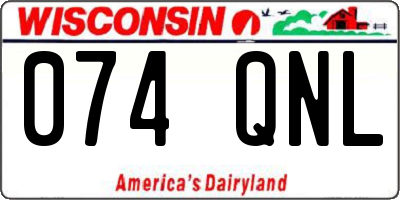 WI license plate 074QNL