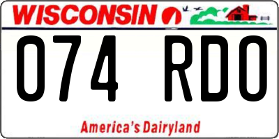 WI license plate 074RDO