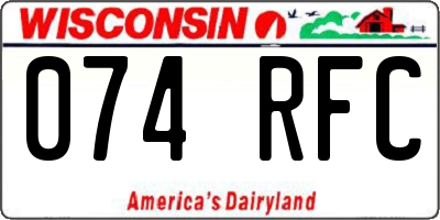 WI license plate 074RFC