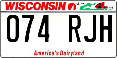 WI license plate 074RJH