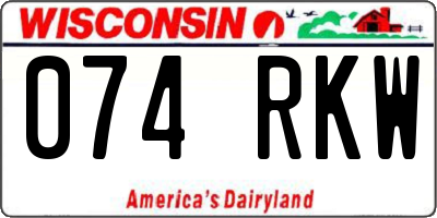 WI license plate 074RKW