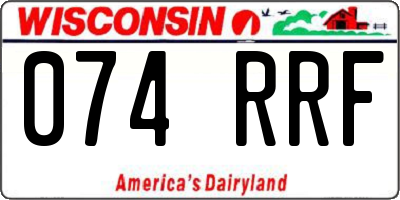 WI license plate 074RRF