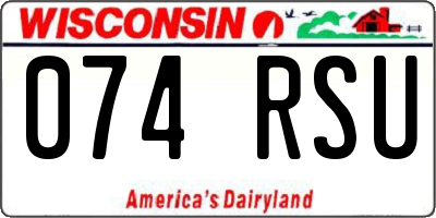 WI license plate 074RSU