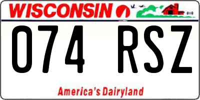WI license plate 074RSZ