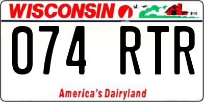 WI license plate 074RTR