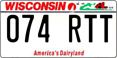 WI license plate 074RTT