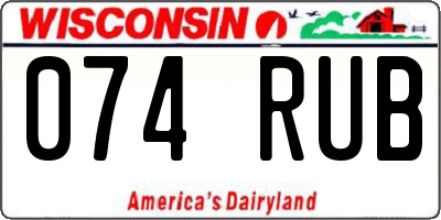WI license plate 074RUB