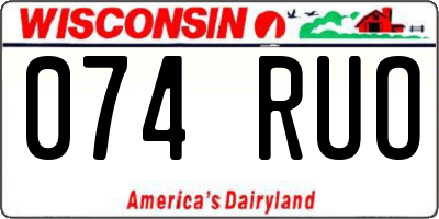WI license plate 074RUO