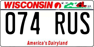 WI license plate 074RUS