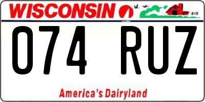 WI license plate 074RUZ