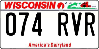 WI license plate 074RVR