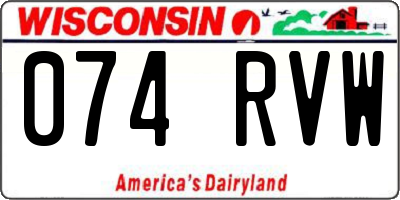 WI license plate 074RVW