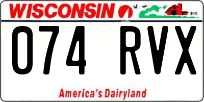 WI license plate 074RVX