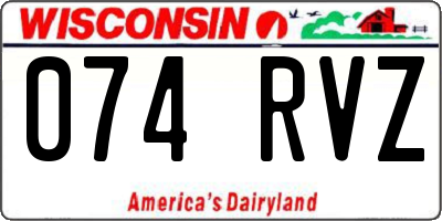 WI license plate 074RVZ