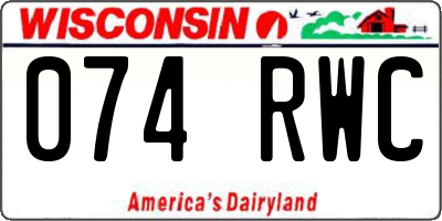 WI license plate 074RWC
