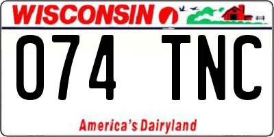 WI license plate 074TNC