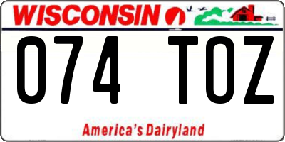 WI license plate 074TOZ