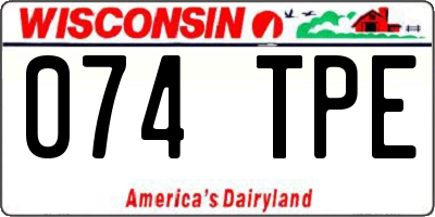 WI license plate 074TPE