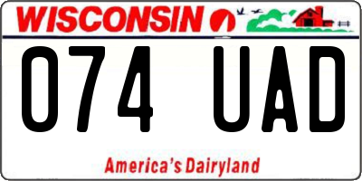 WI license plate 074UAD