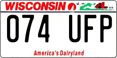 WI license plate 074UFP