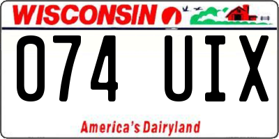 WI license plate 074UIX