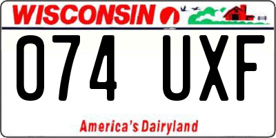 WI license plate 074UXF