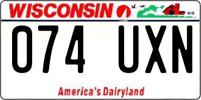 WI license plate 074UXN