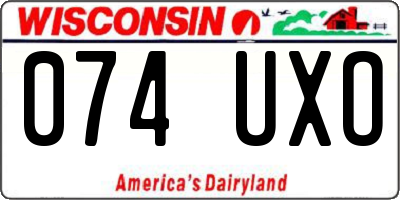 WI license plate 074UXO