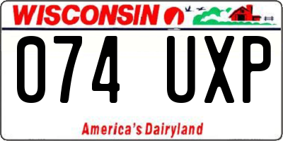 WI license plate 074UXP