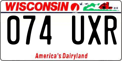 WI license plate 074UXR