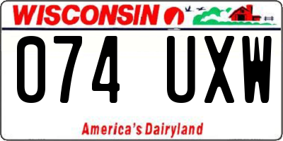 WI license plate 074UXW